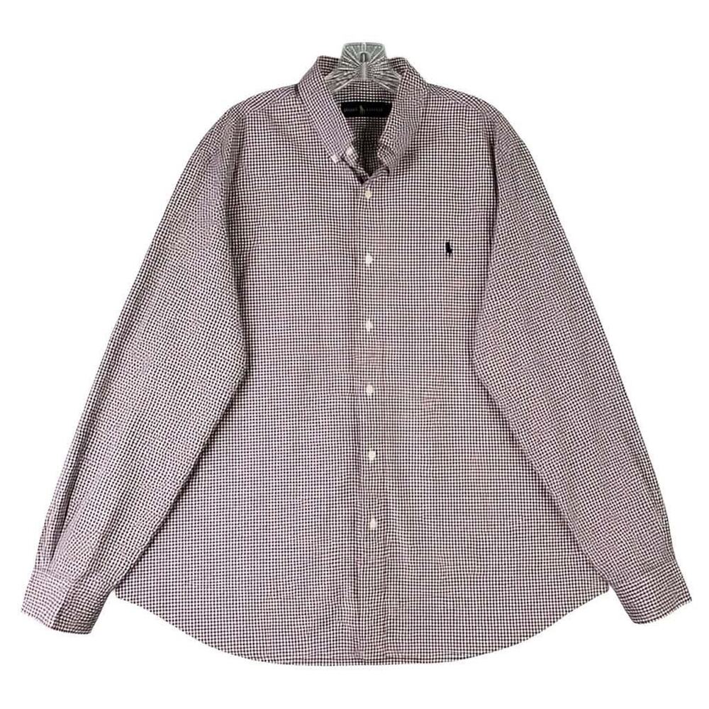 Polo Ralph Lauren Oxford Shirt Men’s Size XL LS Button Down Red Plaid Blue - Picture 2 of 9